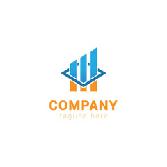 vector logo template design financial company chart.