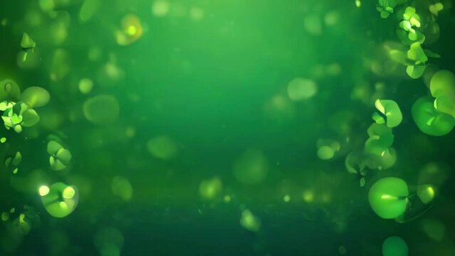 Abstract Bokeh Blur Template Clovers Background, motion
