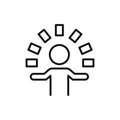 Juggling outline icons, minimalist vector illustration ,simple transparent graphic element .Isolated on white background