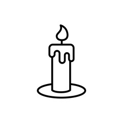 Candle light outline icons, minimalist vector illustration ,simple transparent graphic element .Isolated on white background
