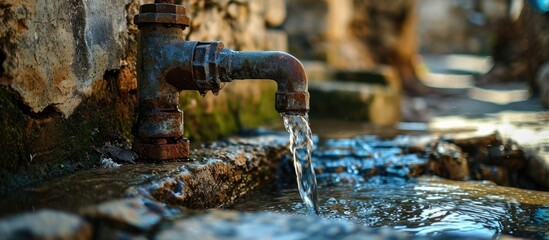 Spring water pumped manually from a contaminated well outlet poses risks of toxic pollution, diseases, and infections such as jaundice and dysentery.