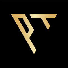 Triangle Letter PT Logo Design