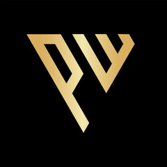 Triangle Letter PW Logo Design