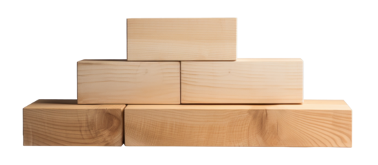 Rough Wood Blocks on Transparent Background