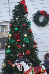 christmas wreath on the door
