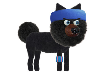 dog black Pomeranian character 