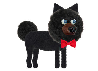 dog black Pomeranian character 