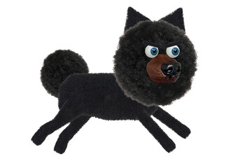 dog black Pomeranian character 