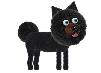 dog black Pomeranian character 