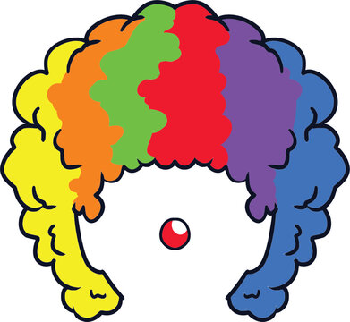 amazing rainbow afro clown hair clipart vector