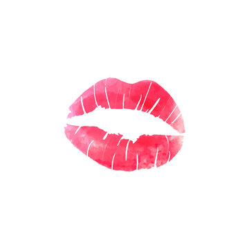 vector pinup style lip print on white background