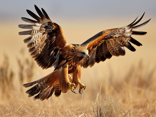 The kite protects itself in flight by using its paws, defending against attacks from other birds of prey