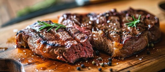 Innovative, eco-friendly production of plant stem cell-based cultivated steak reduces meat consumption and eliminates killing. - obrazy, fototapety, plakaty