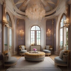 A whimsical fairy-tale castle-themed playroom with turrets, secret passages, and royal decor1 - obrazy, fototapety, plakaty