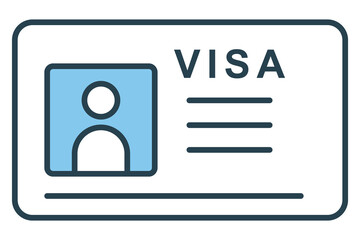 Visa icon. icon related to travel. flat line icon style. element illustration