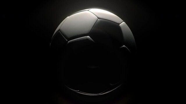 Soccer Ball Graphic in epic lighting on Black