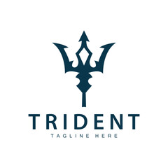 Trident logo design spear weapon vector sea king poseidon neptune symbol template