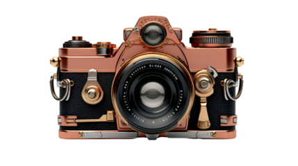 vintage camera on white background