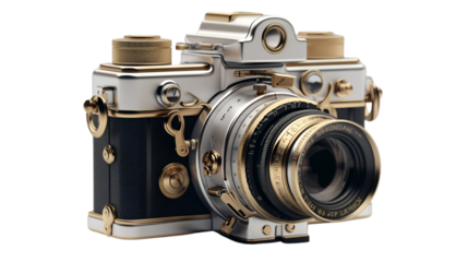 vintage camera on white background