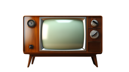 vintage tv on white background