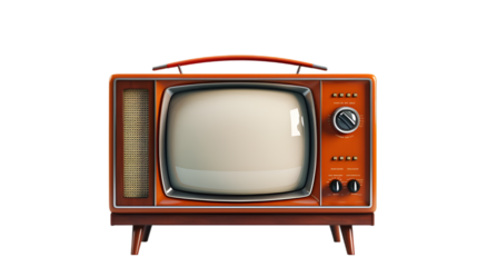 vintage tv on white background