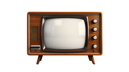 vintage tv on white background
