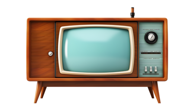 vintage tv on white background