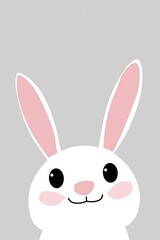 Cute Easter bunny banner with copy space .AI generative