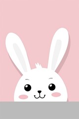 Cute Easter bunny banner with copy space .AI generative