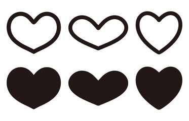 ハートの素材セット、アイコン、装飾素材　ベクター