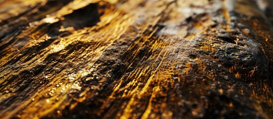 Close-up shot of golden wood grain.