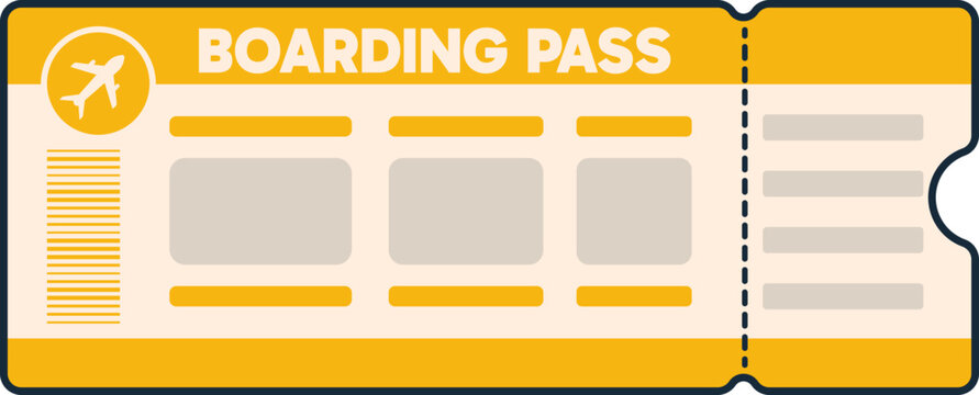 Clip Art Airplane Boarding Pass Tickets for Travelling Trip Destination