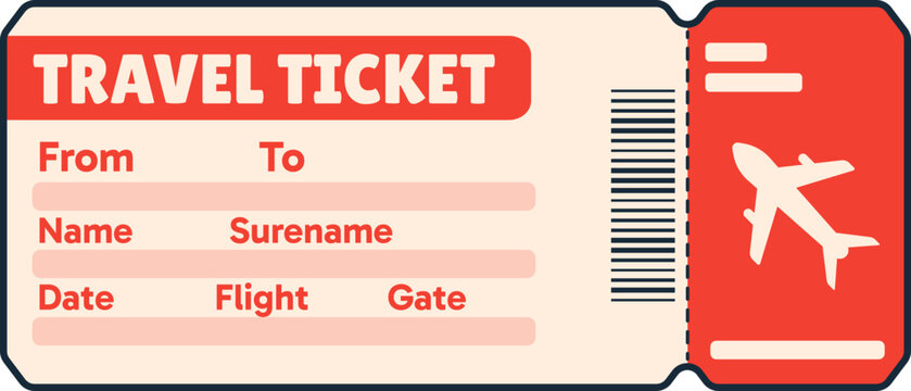 Clip Art Airplane Travel Tickets for Travelling Trip Destination