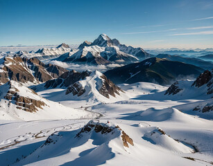 snow covered mountains