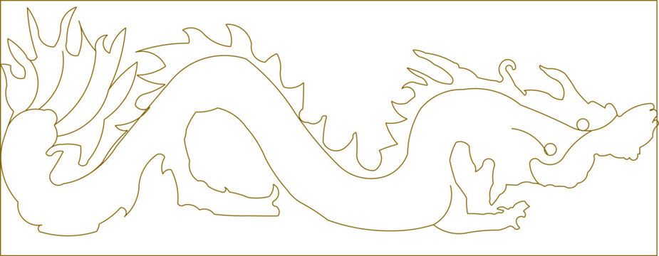 Sketch design vector illustration drawing of dragon ornament decoration