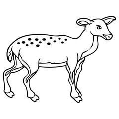 Obraz na płótnie Canvas deer line vector illustration