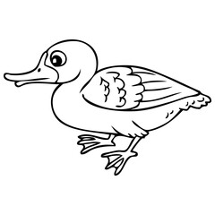duck line vector illustration