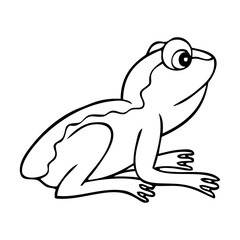 frog line vector illustration