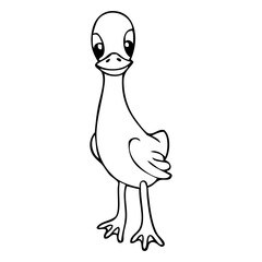 little duck line vector illustration