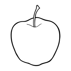 apple line vector illustration