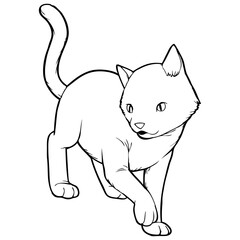 cat line vector illustration