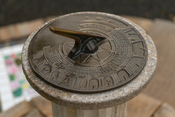 Sun dial in Tamborine Mountain Regional Botanic Gardens, Queensland, Australia
