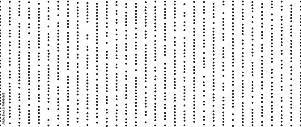 Poster Dotted lines seamless pattern. Stippled lines background. Vertical dot stripe repeating wallpaper. Abstract minimalistic seamless texture. Black and white textured dots backdrop. Vector textile swatch