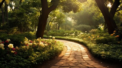 Obraz premium A path through a garden of aspirations