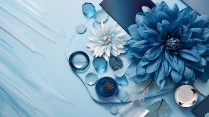 Artfully designed blue palette, a mix of shades for creative flair