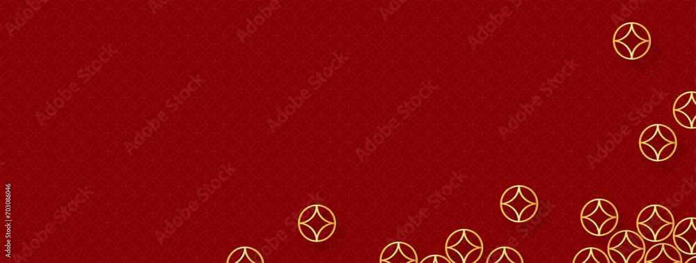 Canvas Prints red chinese new year banner background with oriental style pattern, vecor design
