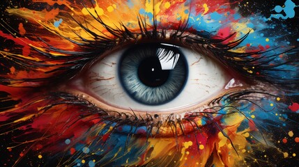 Fusion of contrasting colors forming an eye catching abstract - obrazy, fototapety, plakaty