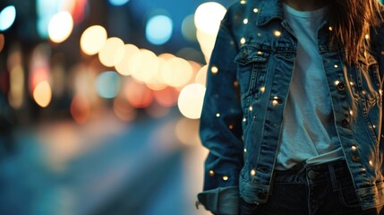 Effortless Transition This versatile outfit, consisting of a uni denim jacket, white tshirt, and black relaxedfit jeans, easily transitions from day to night.