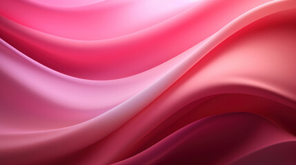 Fototapeta premium Smooth pink satin fabric with elegant waves, creating a luxurious and soft abstract background.