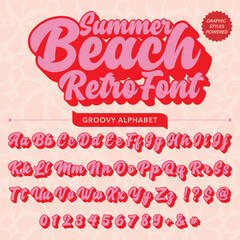 summer beach typography retro Font template